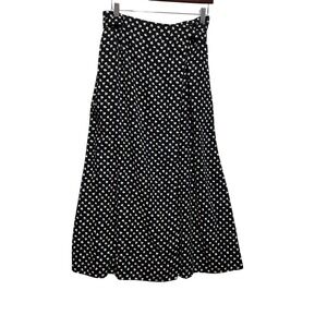 Barry Bricken Maxi Skirt 12 Black Abstract Floral Wrap Romantic Boho Cottage